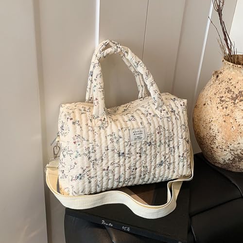 Women Canvas Crossbody Bag Large Tote Bag Floral Printed Shoulder Bag (Style 1)4