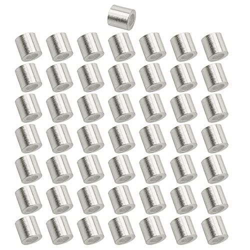 ZYAMY 50pcs Single Hole Round Aluminum Crimp Ring Sleeve 1/8