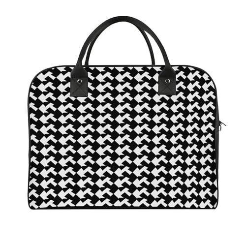Maletín negro estilo pata de gallo para laptop miniatura 1