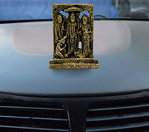 Amazing India Online Hindu God Ram Darbar Idol - Tablero de salpicadero de Coche (77 g, Acabado en Oro Envejecido) Cover