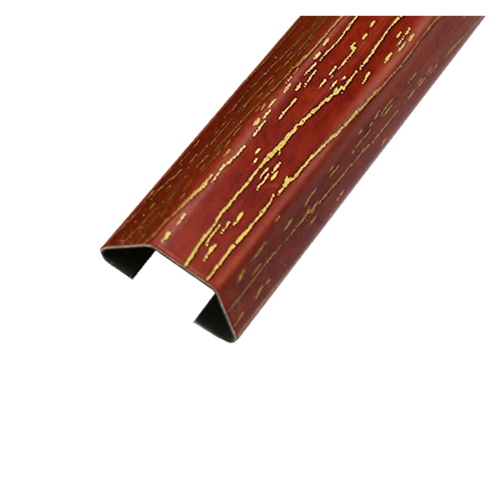 Nascondi cavi in metallo con venature del legno - Canaline autoadesive per la gestione dei cavi in acciaio inossidabile per 3 cavi - Elegante kit di canaline (Colore: Stile 1)