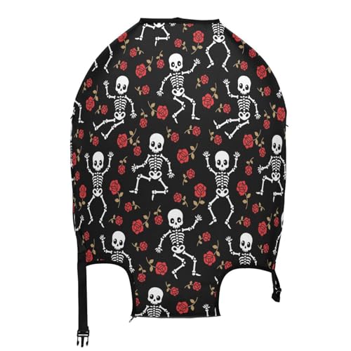 Cute Halloween Skull Luggage Cover for Suitcase, Elastic Travel Protector with Zipper, Washable Anti-Scratch Dustproof Luggage Sleeve Fits 22-24 Inch2