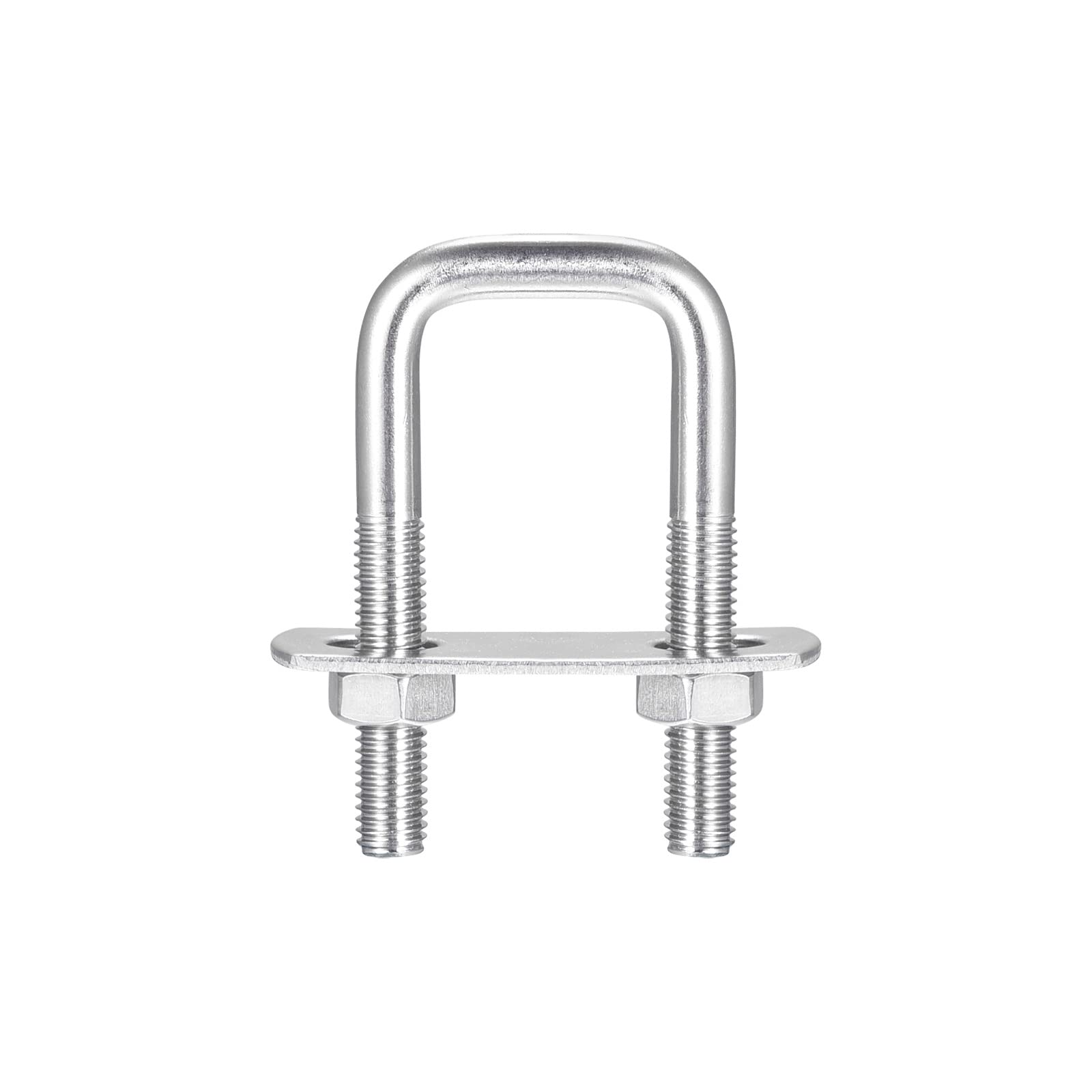 sourcing map Square U-Bolts, 3 Sets 30mm(1.18") Inner Width 60mm Length M8 304 Stainless Steel U Clamp Bolt with Nuts and Plates, for Boat Trailer