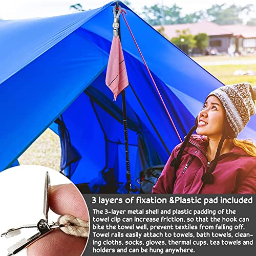 4 Stück Handtuch Clips Aus Baumwollseil - Creme Handtuchhalter Für Küche & Bad