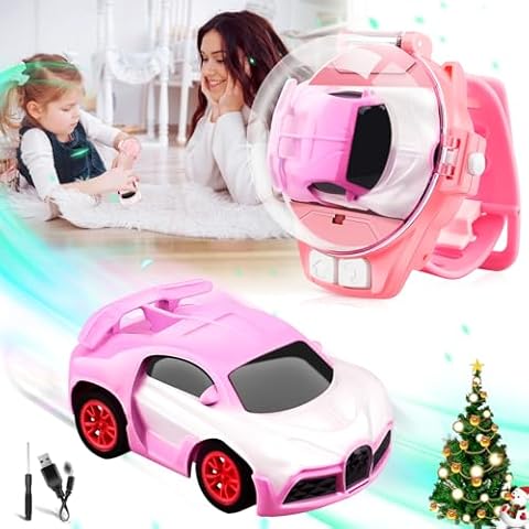 M&HONG 2024 New Mini Watch Remote Control Car Toy for Kids, 2.4 Ghz 50m Long Distance Car Watches Toys, Racing Watch Cars Toy, Watch Remote Control Car with USB Charging for Boys and Girls Cover