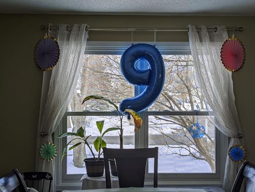 Image of 9 Balloon Numbers Birthday Decorations, 40In Navy Blue Balloons for Party | Eye-catching Appearance, Perfect Decorative Centerpieces, Convenient Self-sealing Structure, Widely for Various Occasions