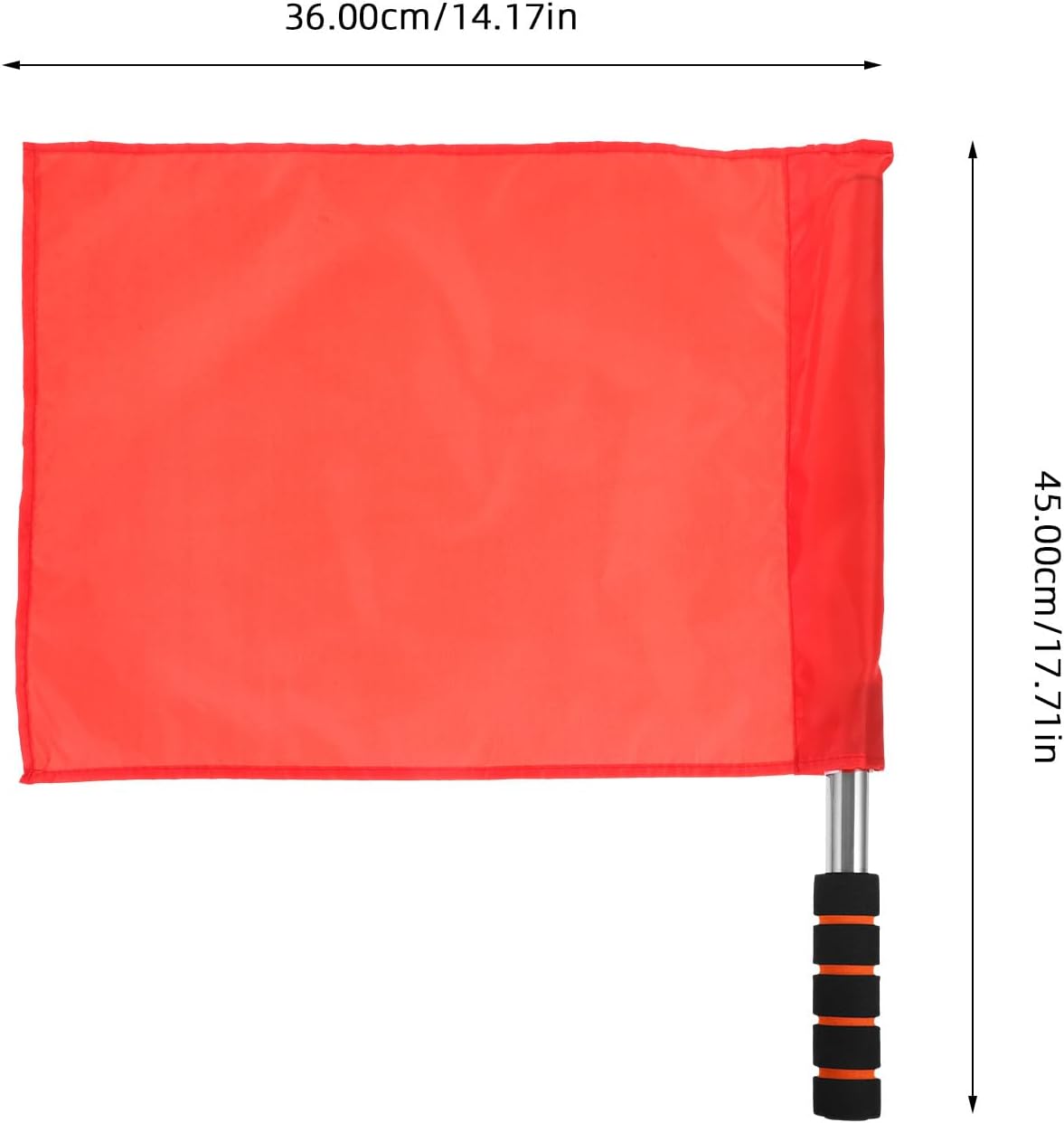 Abaodam 4Pcs Red Referee Flags with Stainless Steel Poles and Sponge Handles 7X5.5 Inch Signal Flags for Track and Field Officials and Outdoor Sports