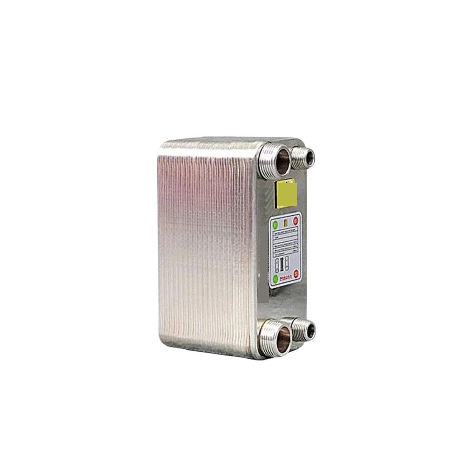Heat Exchanger, 32 Plate Heat Exchanger Beer Wort Chiller Cooler SUS 304 Stainless Steel for Homebrew Cooling,Brazed Plate Type Water Heater(Same Side)