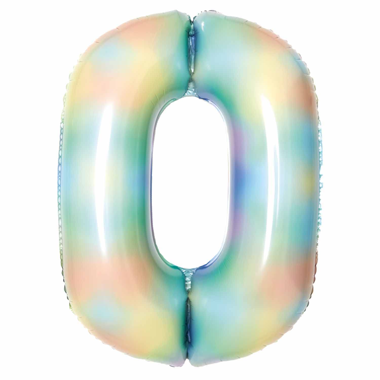 Large Number Pastel Rainbow 0