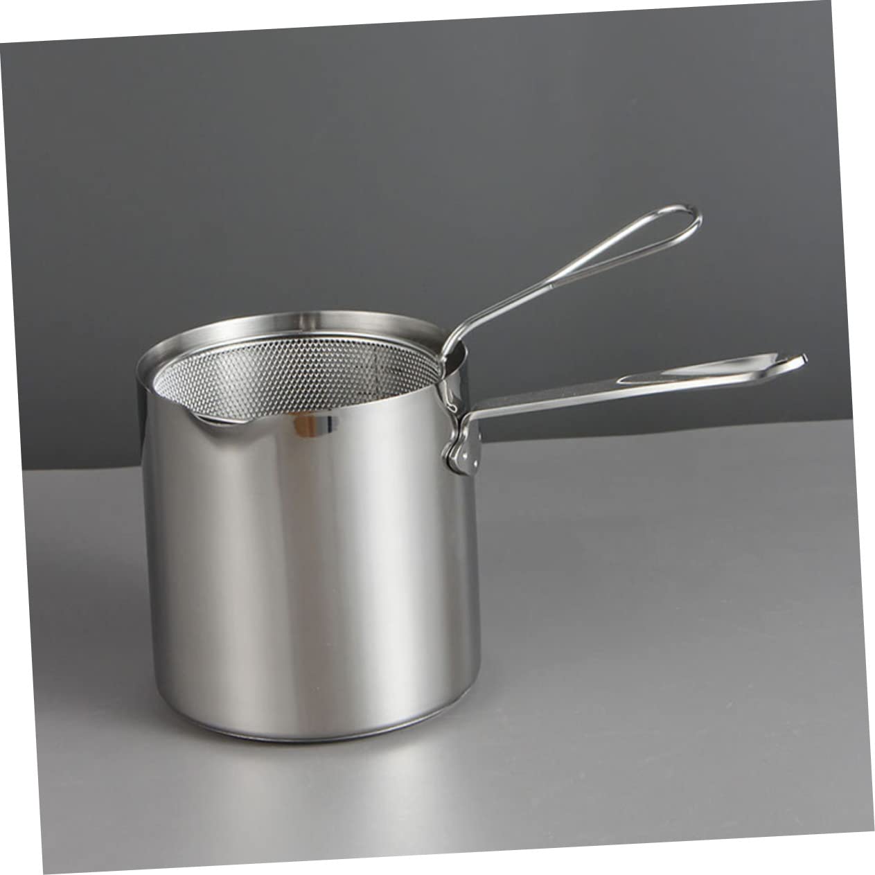 Mobestech Ergonomic Handle Design Stainless Steel Deep Fryer Pot Fry Basket Household Frying Pot Cookware Fryer