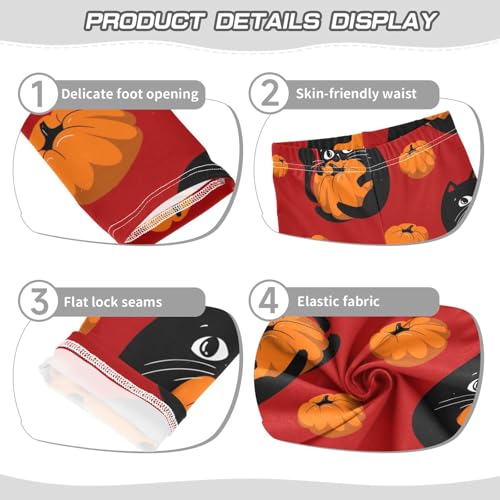 Cat and Pumpkin Girls Leggings,Workout Leggings for Girls Toddler Athletic Legging Size for 3-10T3