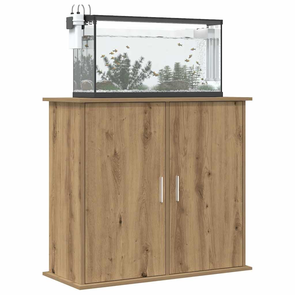Mangloder - Soporte para acuario, mueble de madera de roble artesano, 81 x 36 x 73 cm, con 4 compartimentos, puerta, espacio de almacenamiento para alimento de peces, accesorios y vivienda