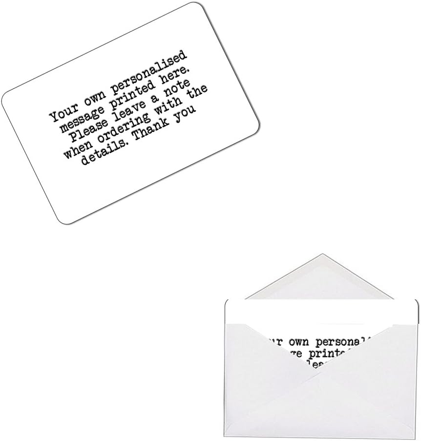 Your Own Personalised Message Printed On Metal Wallet Card Keepsake Gift with Envelope (White)