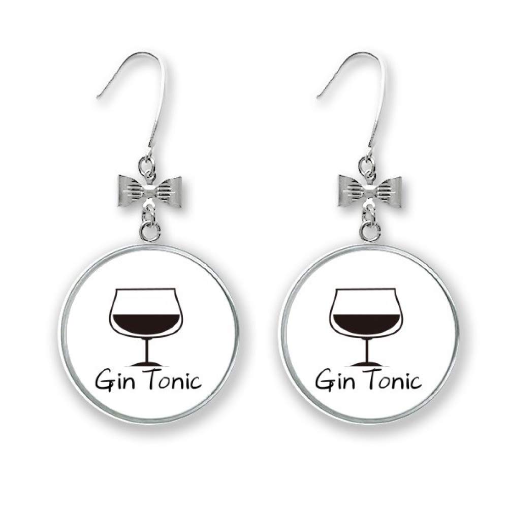 Boucles d'oreilles nœud Gin Tonic en métal argenté, idée cadeau - 4