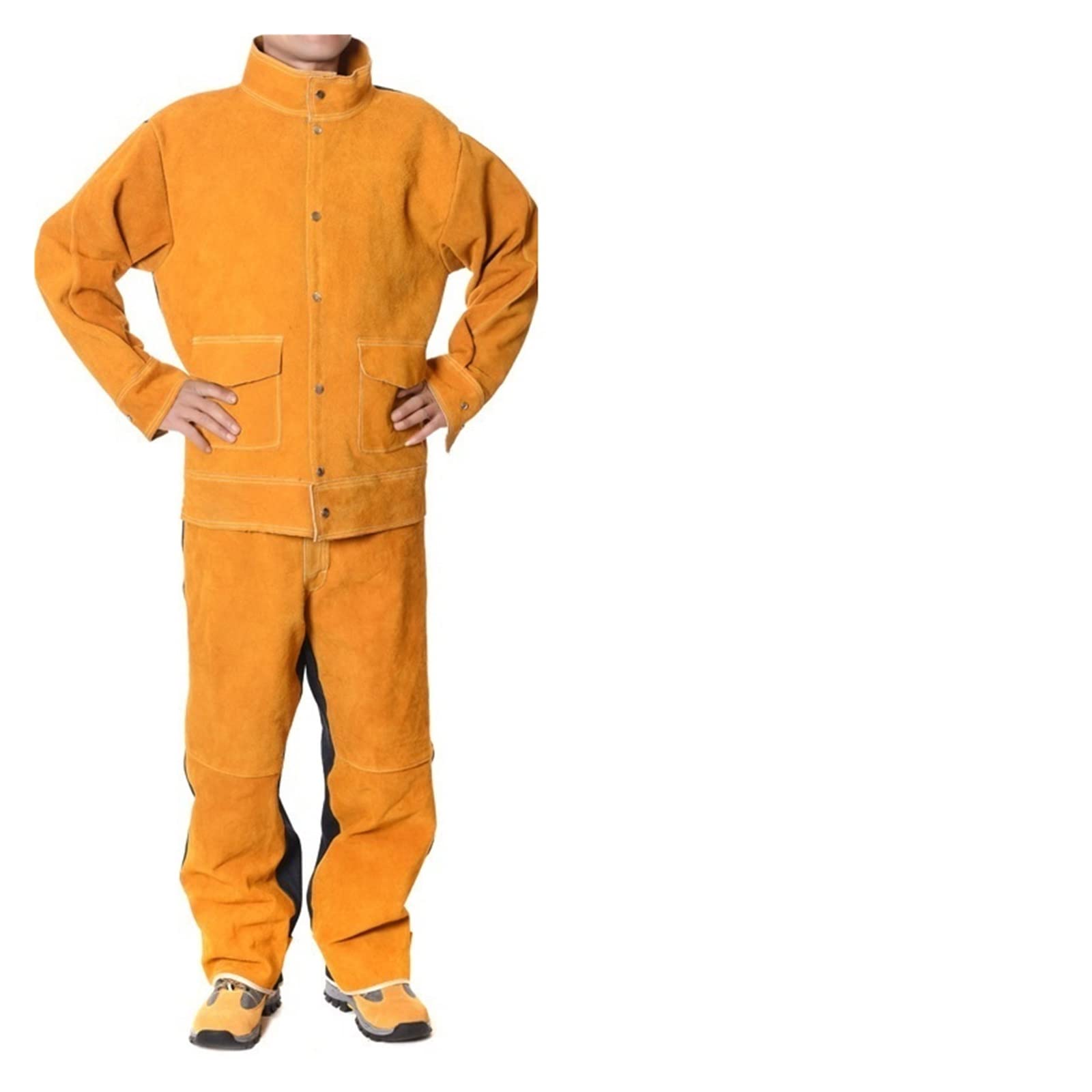 Welding Supplies Stitching Welding Suit Anti-scalding Thermal Insulation Protective Clothing Set Welder Overalls, Soldering Suit(Giallo,XXL)