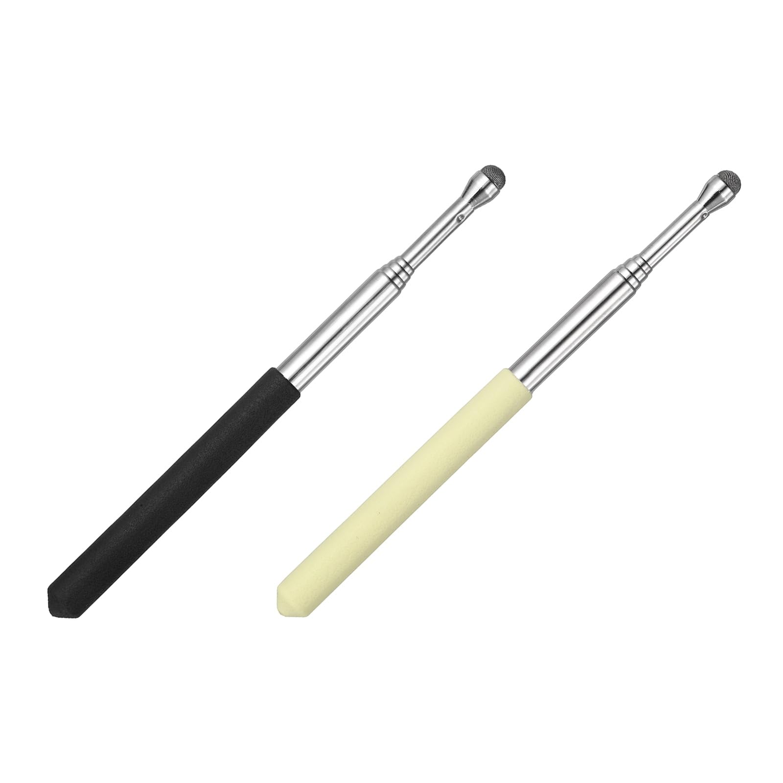 PATIKIL 2 PCS Pointer Finger Stick, Teacher Finger Pointer Stick Retractable Touch Screens Whiteboard Presenters Extendable Telescopic for Classroom Teacher, Black/Yellow