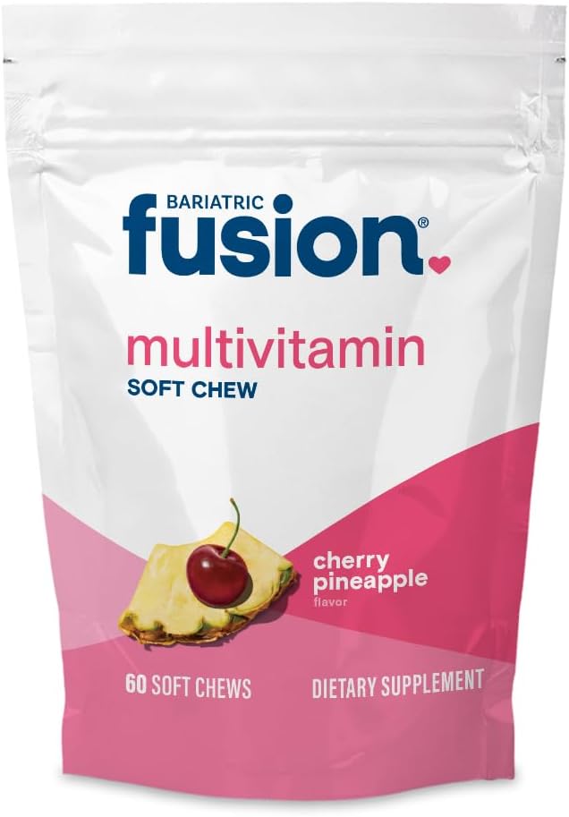 Bariatric Fusion Bariatric Multivitamin Soft Chew | Cherry Pineapple Flavor | Chewy for Post Bariatric Surgery Patients Including Gastric Bypass and Sleeve Gastrectomy | 60 Count | 1 Month Supply