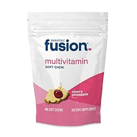Bariatric Fusion Bariatric Multivitamin Chewable Soft Chew | Cherry Pineapple Flavor | Chewy Vitamins for Post Bariatric Surgery Patients | 60 Count | 1 Month Supply