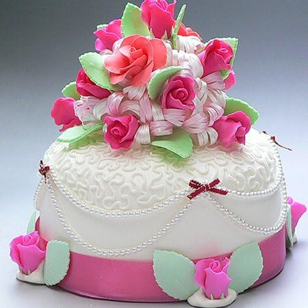 Amazon 淡路花博 銀賞シュガークラフトケーキ ピンク 花のようなケーキ ケーキ 洋菓子 通販