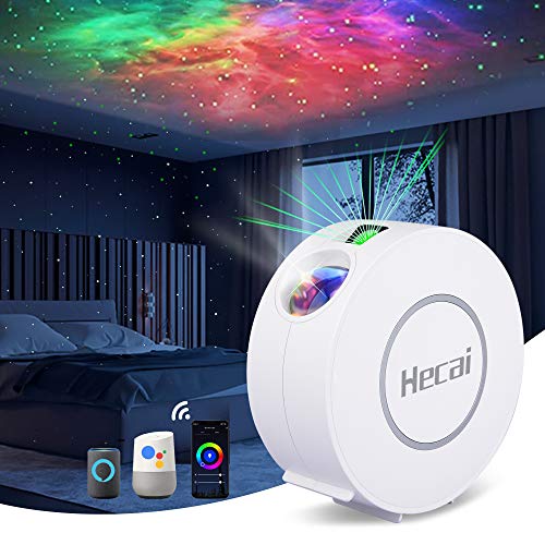 Hecai Sky Projector with Nebula Cloud,WiFi Star Night Light Control by APP, Galaxy Light Projector for Party Decoration, Home Theatre or Mood Ambiance in Bedroom, White