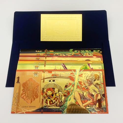 Anime One Piece Gold Coated Bookmarks, Straw Hat Pirates Limited Edition Collectible Banknote (10 PCS, Gold) - Thumbnail 6