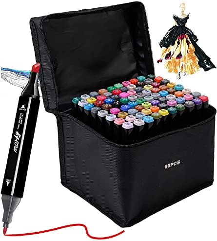 48 Colors Alcohol Markers Set, Based Markers for Adult Coloring, Dual Tips Art Markers Pens for Drawing, Permanent Markers Kids Pen Gift