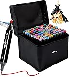 80 Colors Alcohol Markers Set, Dual Tips Blender Alcohol Markers Pens for Drawing Sketching Coloring and Underlining, Professional Permanent Sketch Markers for Kids Adult Coloring