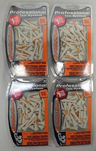 Pride Tee System Evolution Plastic Golf Tees - 1 1/2" - 4 Packs of 30 (11987)
