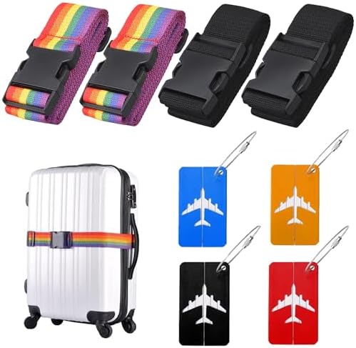 Sangles De Valise Réglables Avec Serrure à Combinaison - 1 Ou 2 Pièces, Rose, Nylon