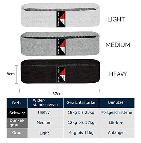 Fysic, set di 3 fasce elastiche per fitness