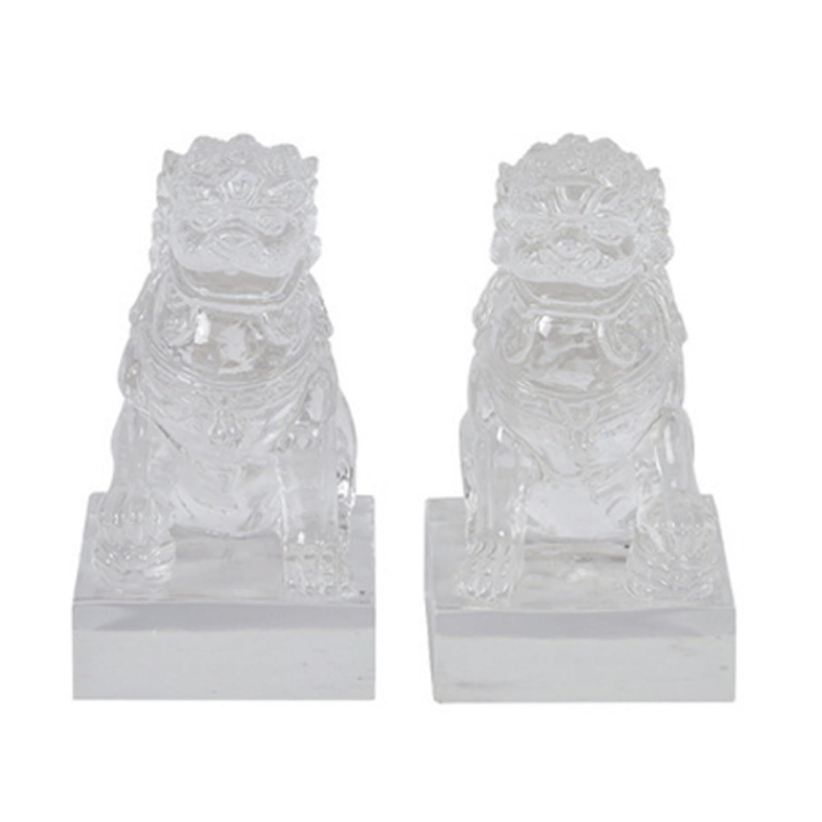 Transparent Lion Resin Bookends, Clear Animal Sculpture Book Stand for Bookshelf, Study Desk and Shelf Decor(Transparent)