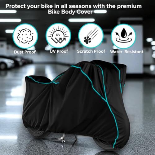 Image of Water Resistant Bike Cover for Triumph Speed T4 All Weather, UV Heat Resistant, Dustproof, Triple Stitched, Windproof Elastic Bottom