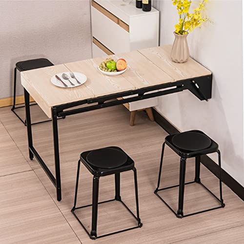 Wall-Mounted Desk Multi-Functional Folding Laptop Desk Writing Workstation With Storage Family Space-Saving Variable Table And Chair Hanging Wall Net Red Home Bookshelf Table Hanging Wall ( Color : Te #TOP4