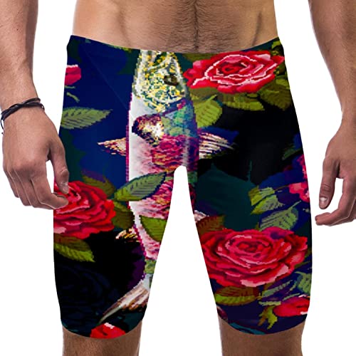 Bañador de natación azul marino Fish and Roses con acabados premium y ajuste firme