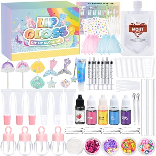 JUYRLE - Set di lucidalabbra fai da te, set divertente per labbra fai da te, non tossico, regalo per donne