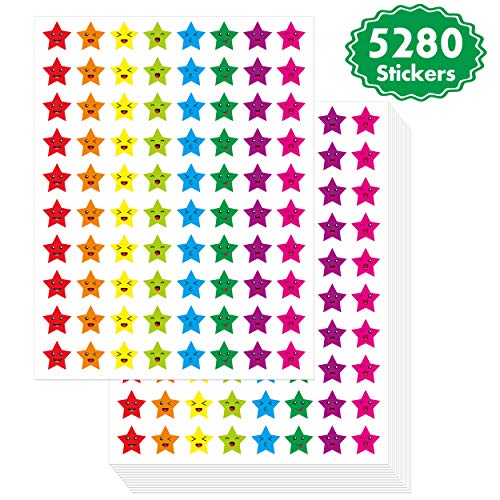 Mini Star Stickers Mega Bundle 5280 PCS in 8 Colors for Reward Behavior