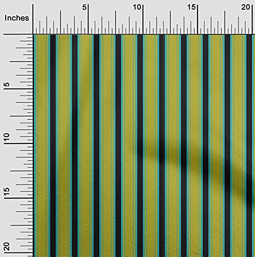 oneOone Georgette Viscose Lime Green Fabric Striped Quilting Supplies Print Sewing Fabric By The Yard 42 Inch Wide