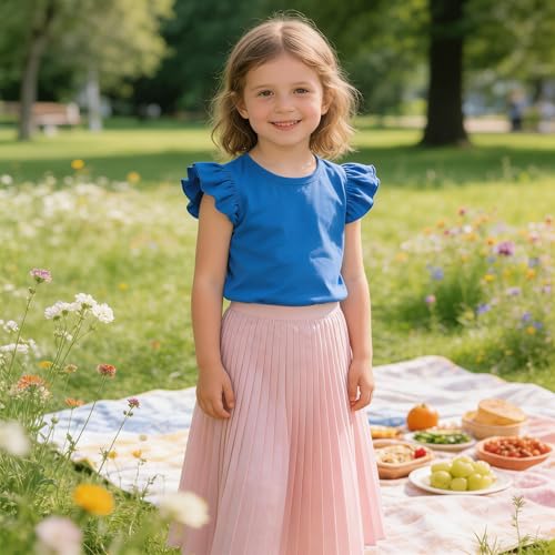 Image of LYSMuch Toddler Girls Short Sleeve Ruffle Basic Blouse