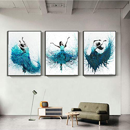 Danseuse sur toile art mural moderne nordique portrait abstrait coloré