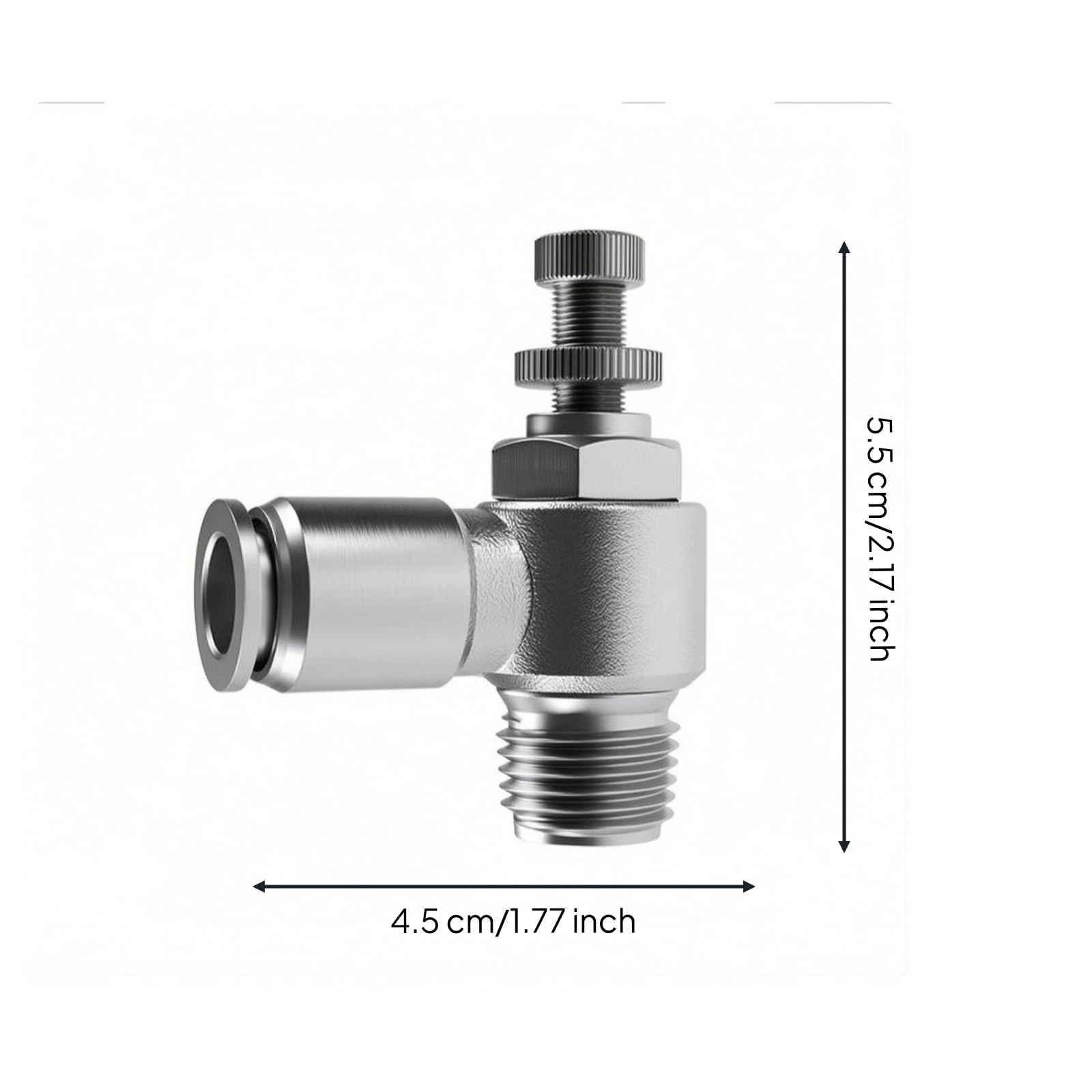 Amagogo Válvula de Control de Flujo con Control Neumático y Rosca Exterior Fabricada en Acero Inoxidable y Sello de Caucho Fácil Conexión Adecuada para, Acero Inoxidable SL12-01 10 Unidades