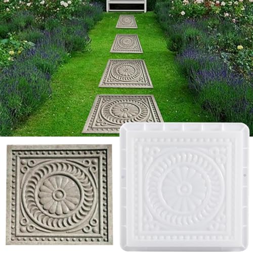 Stampo in calcestruzzo per marciapiede, Forma per marciapiedi, in plastica, per pavimentazione, marciapiedi, per Cemento, marciapiedi, 32 x 32 x 6 cm