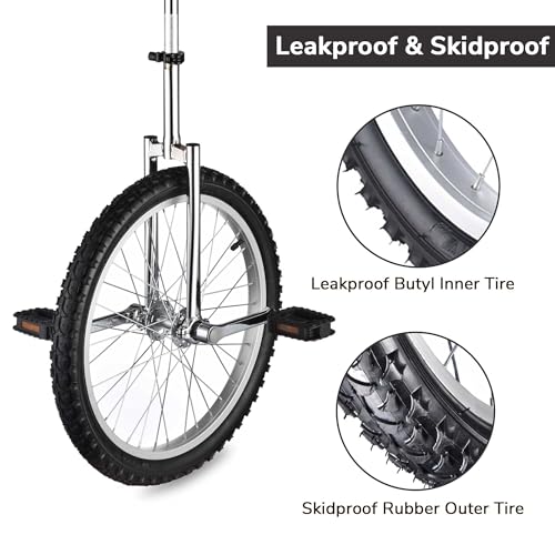 Image of AW 16 /18 /20 /24 Inch Wheel Outdoor Unicycle Adjustable Seat Exercise Bicycle | Fit Adults Kids Outdoor Sports Fitness Exercise, Various colors For Choice