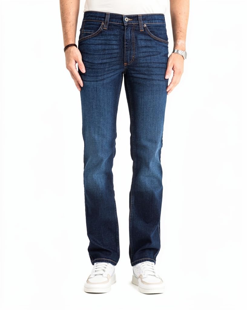 MUSTANG Jeans Herren Tramper Tapered Slim Fit Denim Blue - Hosen Herren - Jeanshosen für Männer - 1015352 5000 982 (Blau)