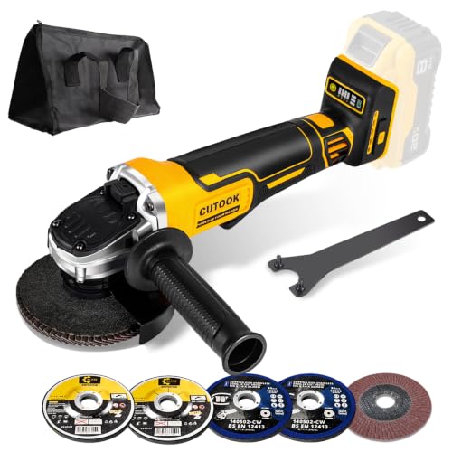Cordless Grinder, 4-1/2 in. Brushless Angle Grinder Compatible with DeWalt 20V MAX Battery, 4 Preset Speeds up to 10,000 RPM, Includes 5 Grinding & Cutting Wheels, Tool Only - image 1