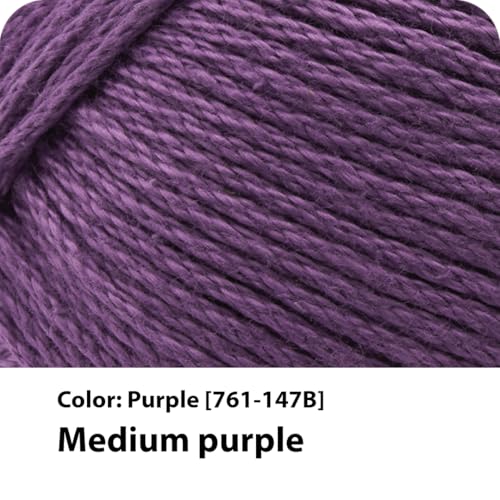 Image of Lion Brand Yarn, 24 /7 Cotton Yarn, Purple, 1 Pack | Light Worsted 100% Mercerized Cotton Yarn for Crochet, Knitting, Craft, 185 Yards of Natural Fiber for Tees, Bags, Dishcloths
