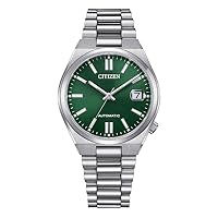 Citizen Tsuyosa green background automatic men's watch NJ0200-50X steel case and bracelet