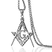 Ahappy Gold filled sculpture Freemasonry Masonic Mason Pendant chain necklace 19.68" 23.6" 27.55" 31.5" N282 (31.5)