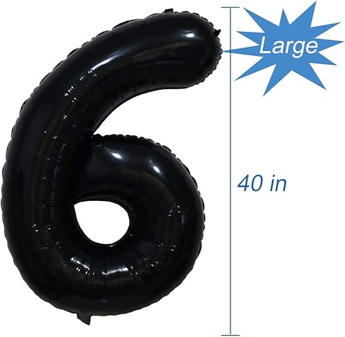 Miniatura 5 de Tellpet Globo negro del número 60 + pancarta de globos de feliz cumpleaños con 5 globos de confeti dorados, decoraciones de feliz cumpleaños