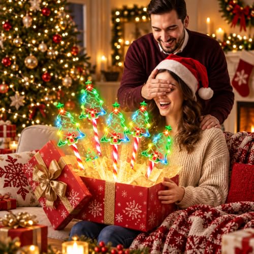 Garpar Christmas Outdoor Decorations 130LED Solar Pathway Tree Stake Lights - image 9