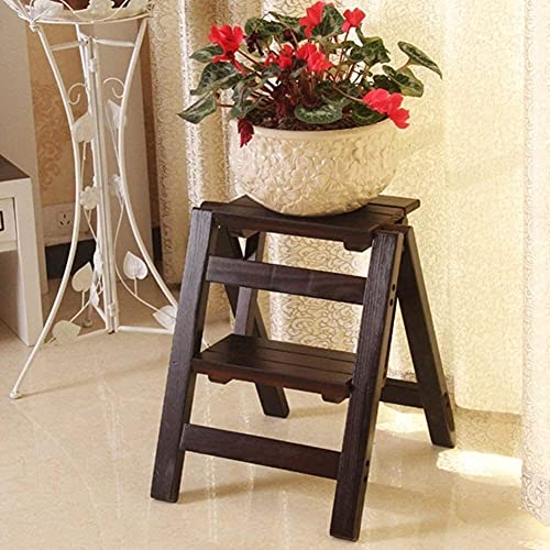 Taburete de escalera en madera maciza pulida con diseño multifunción 5